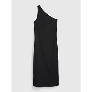 Gap One Shoulder Sleeveless  Rib Knit Midi Dress Woman's Black Size Large